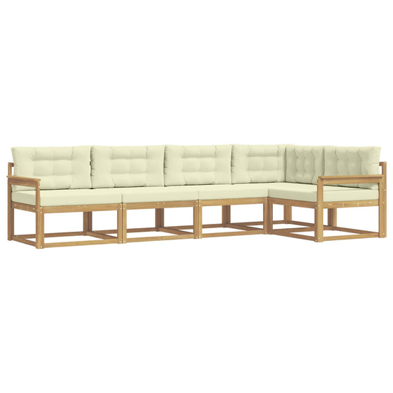 Ensemble de canapés d'extérieur 4 pcs blanc et crème polyester