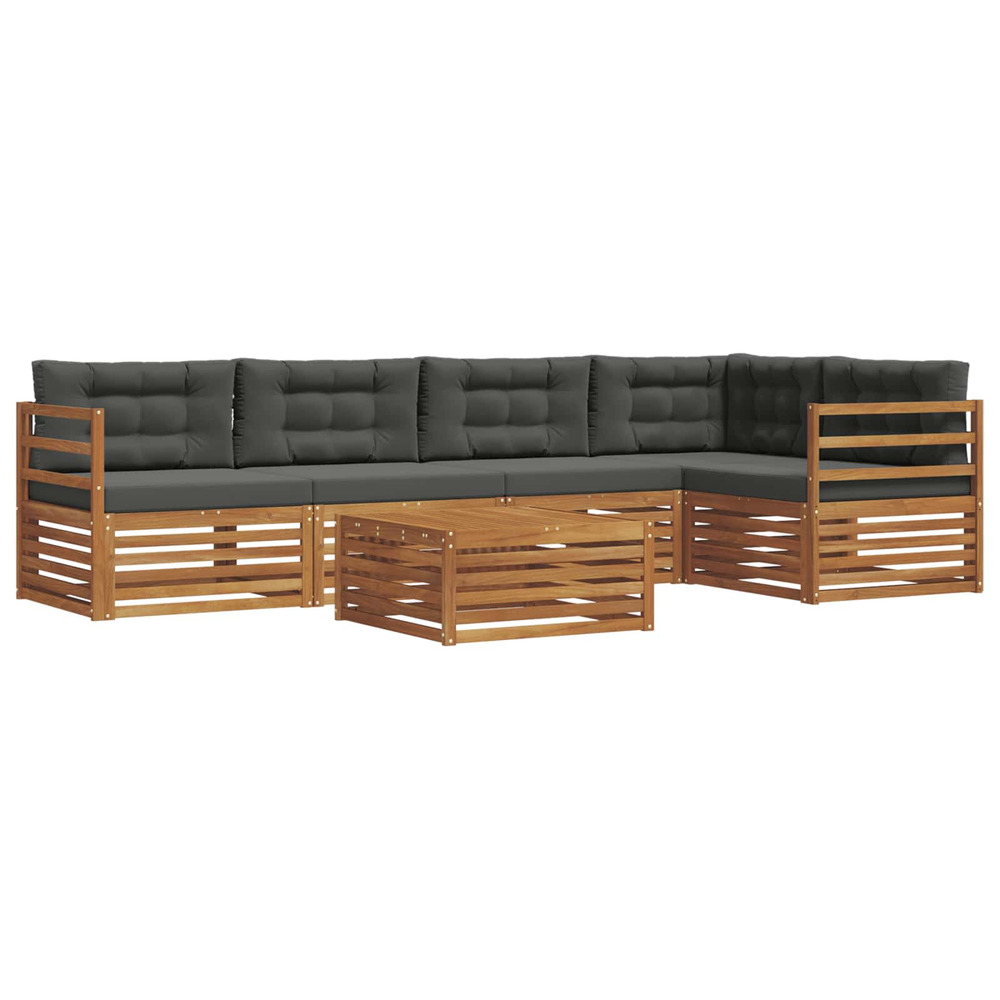 Ensemble de canapés d'extérieur 6 pcs naturel et anthracite