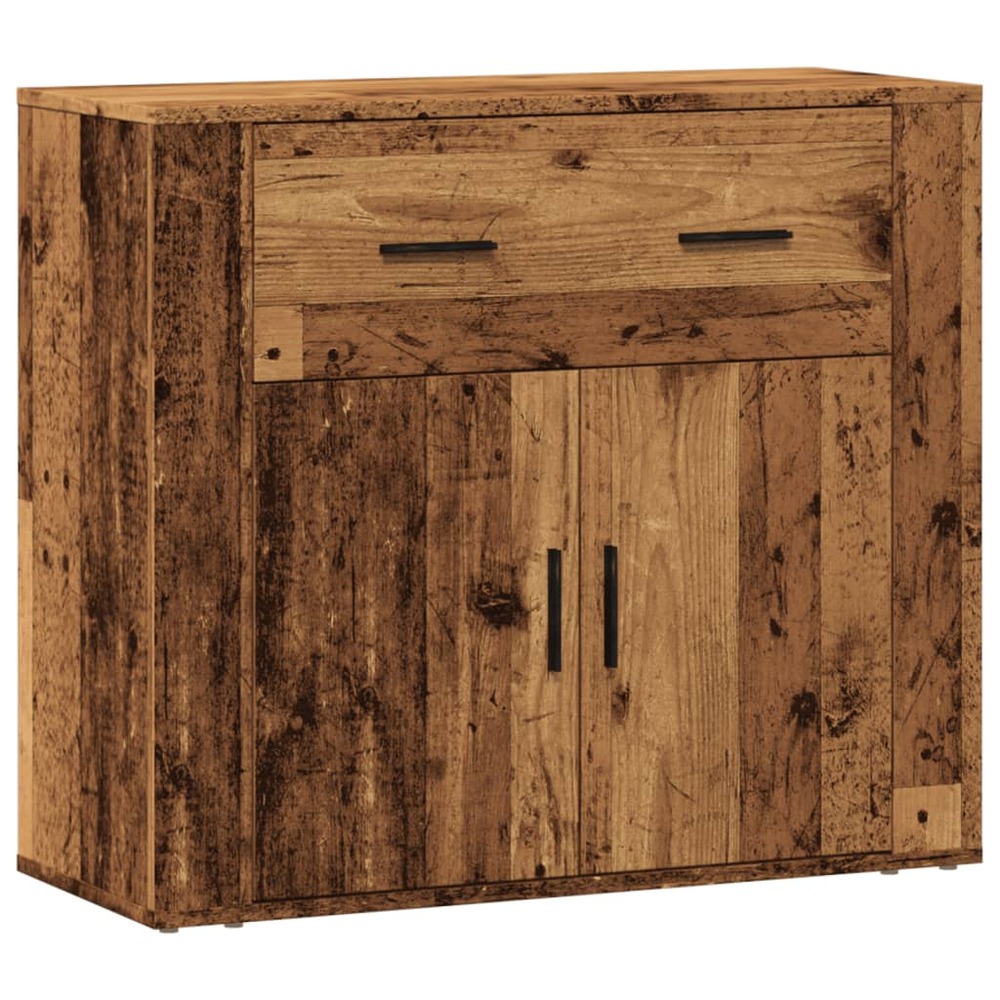 Buffet bahut commode armoire meuble de rangement organisateur cuisine salle de séjour salon vieux bois 80 x 33 x 70 cm bois d