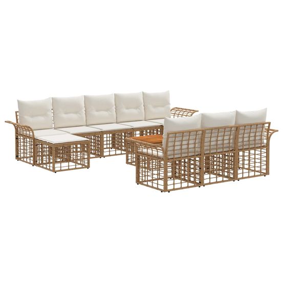 Ensemble de canapés d'extérieur 11 pc blanc naturel et crème