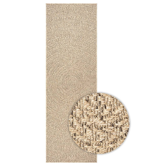 Tapis zizur 80x200 cm aspect de jute intérieur et extérieur