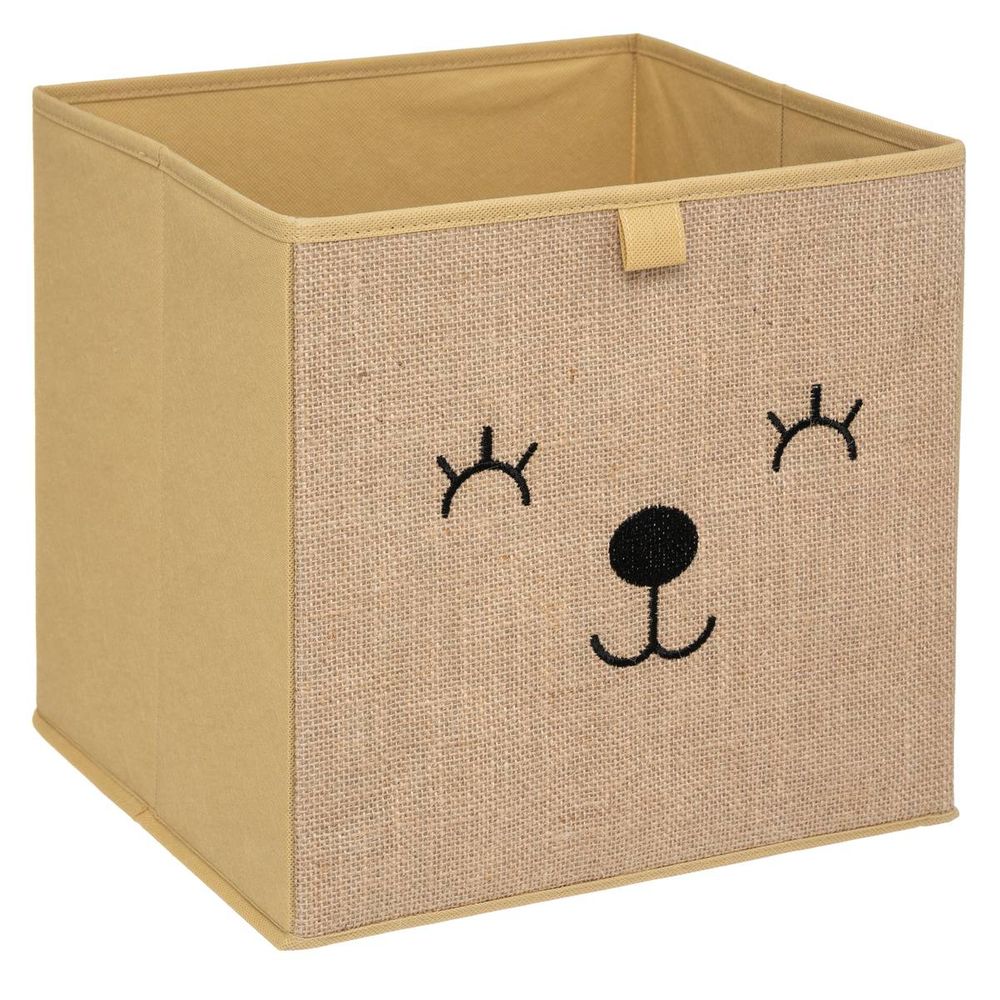 Bac de rangement enfant motif animal 29x29cm