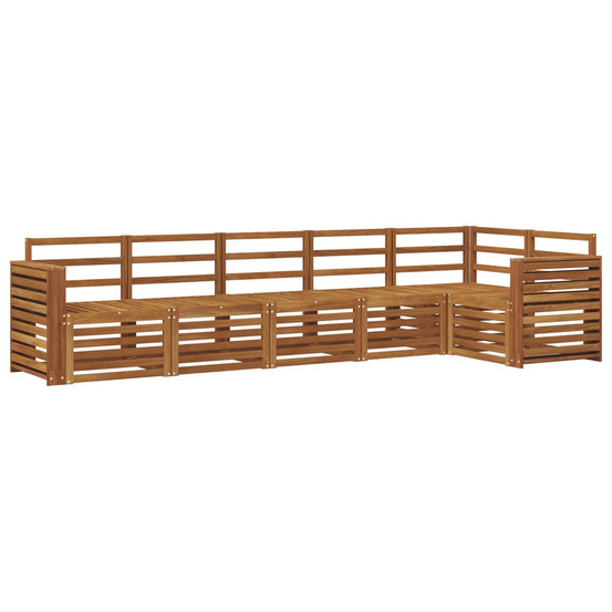 Ensembles de canapés 6 pcs naturel bois d'acacia massif