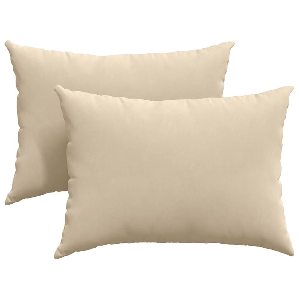 Coussins de canapé 2 pc tissu crème 70 x 50 cm