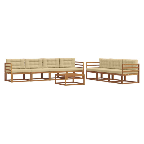 Ensemble de canapés d'extérieur 8 pcs naturel et beige