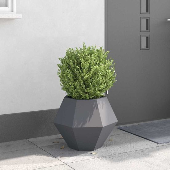 Jardinière carrée en acier potager pour terrasse et jardin anthracite 50 cm