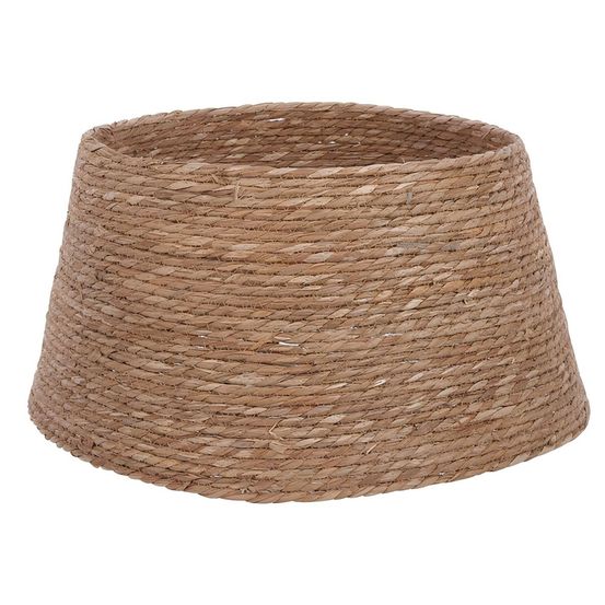 Mica decorations jupe de sapin de noël h26 x d58 cm - couvre pied - marron - herbiers marins tressés