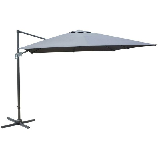 Parasol déporté en aluminium 3x3m dom gris