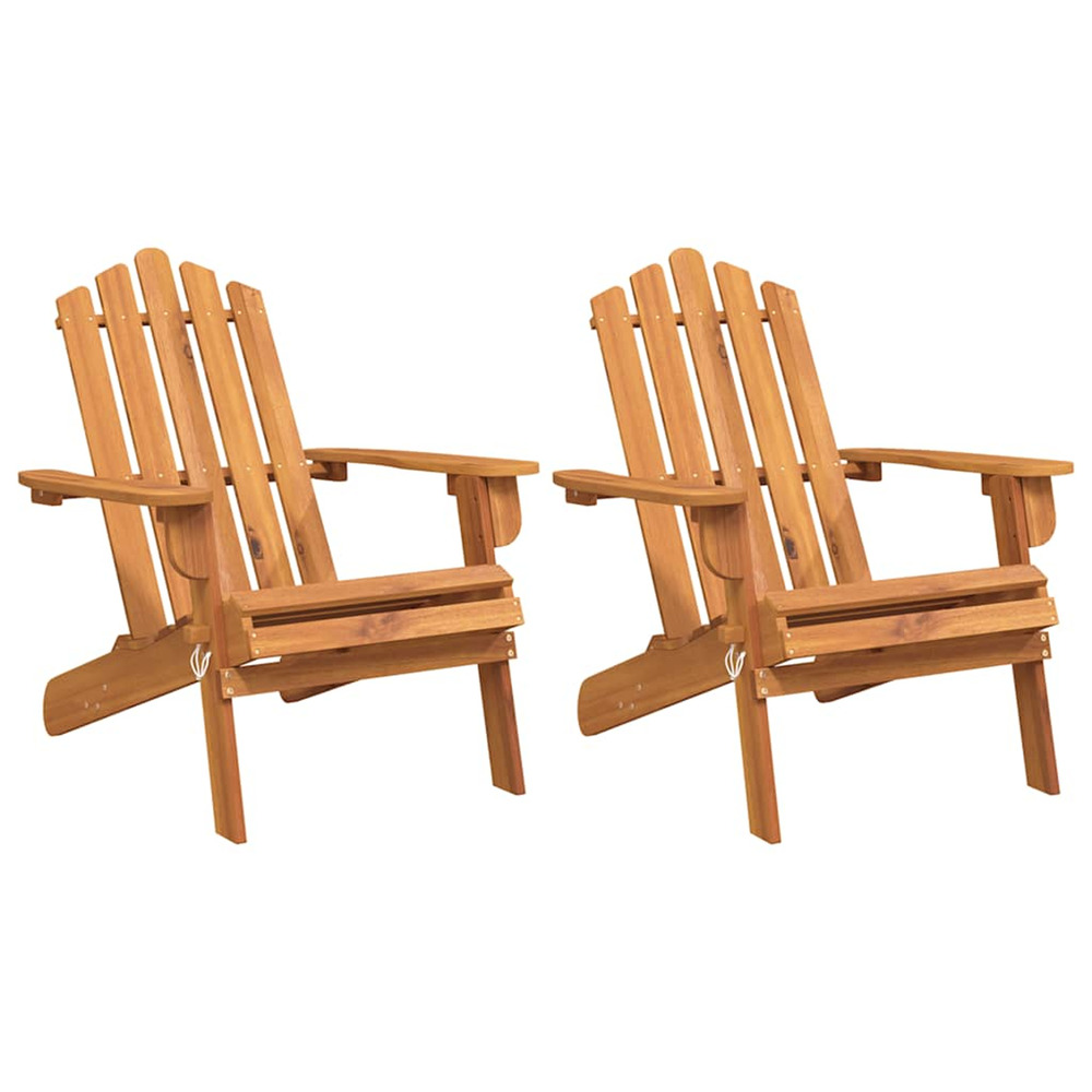 Chaises adirondack de jardin lot de 2 bois massif d'acacia