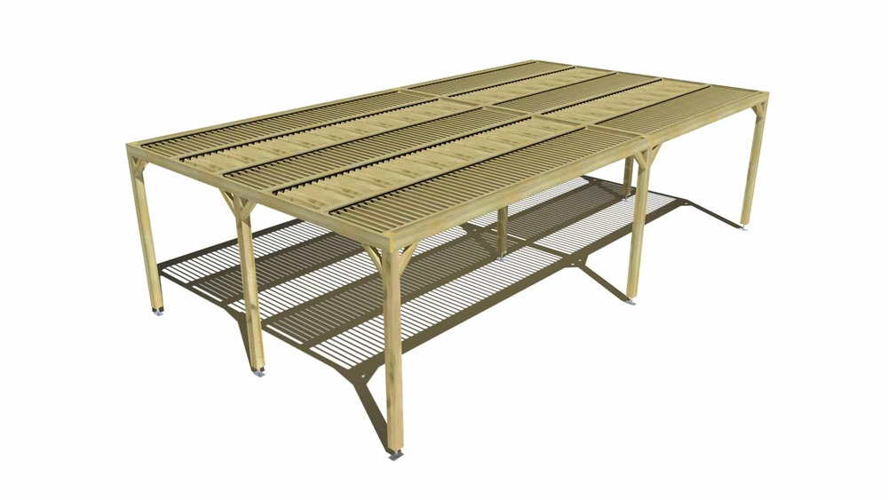 Pergola bois • 9m x 5m • indépendante • sens largeur • lames orientables bioclimatiques incluses • livraison comprise