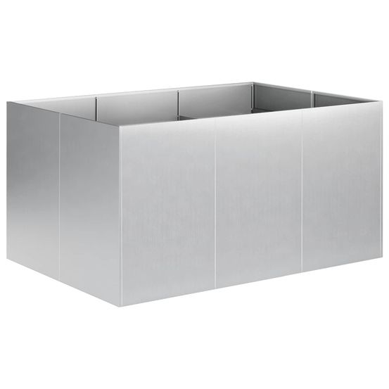 Cache-pot de jardin argenté 120 x 80 x 60 cm acier galvanisé