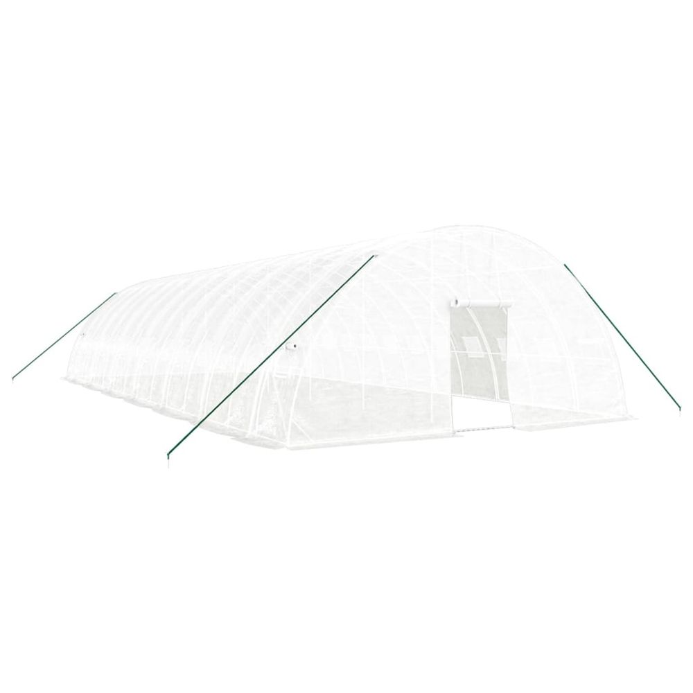 Serre avec cadre en acier blanc 84 m² 14x6x2,85 m