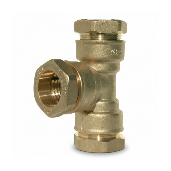 Té égal à compression 90° en laiton - 20mm