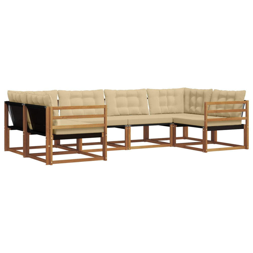 Ensemble de canapés d'extérieur 6 pcs naturel et beige