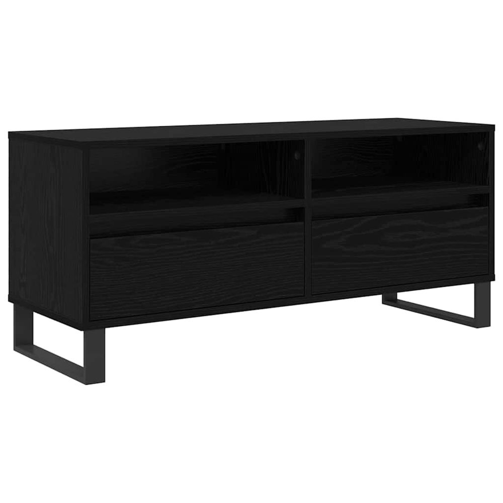 Meuble tv avec tiroir chêne noir 100 x 34,5 x 44,5 cm