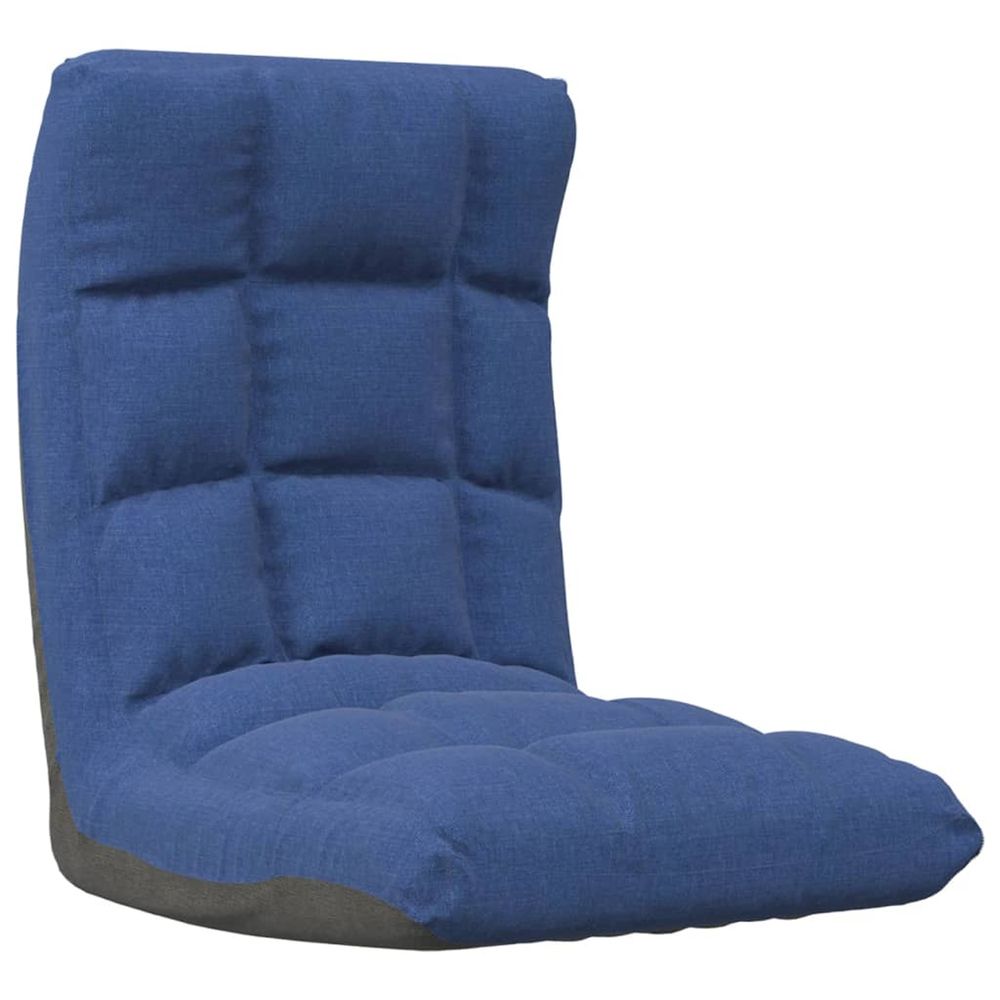 Chaise pliable de sol bleu tissu