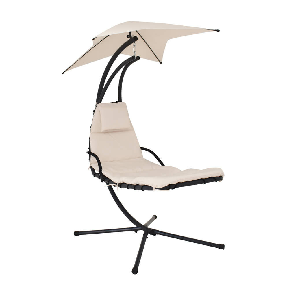 Home deluxe - chaise longue flottante - san remo - avec revêtement rembourré, toit solaire et matériel de montage complet i chaise