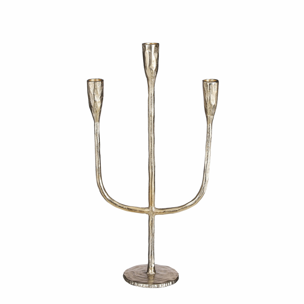 House of seasons - bougeoir en aluminium doré h40,5