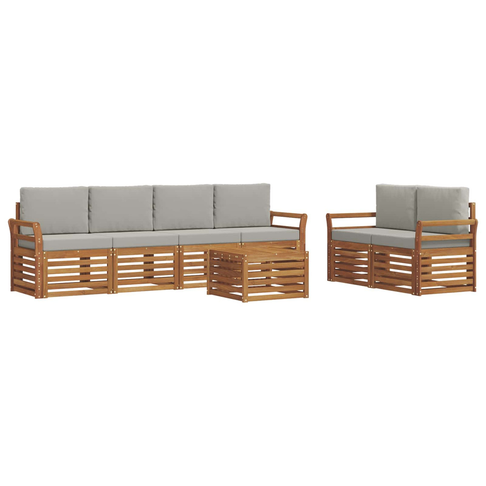 Ensembles de canapés avec coussin 7 pcs gris naturel et clair