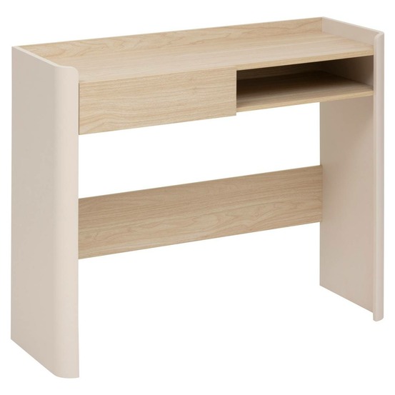 5five - console roundy blanc ivoire et bois