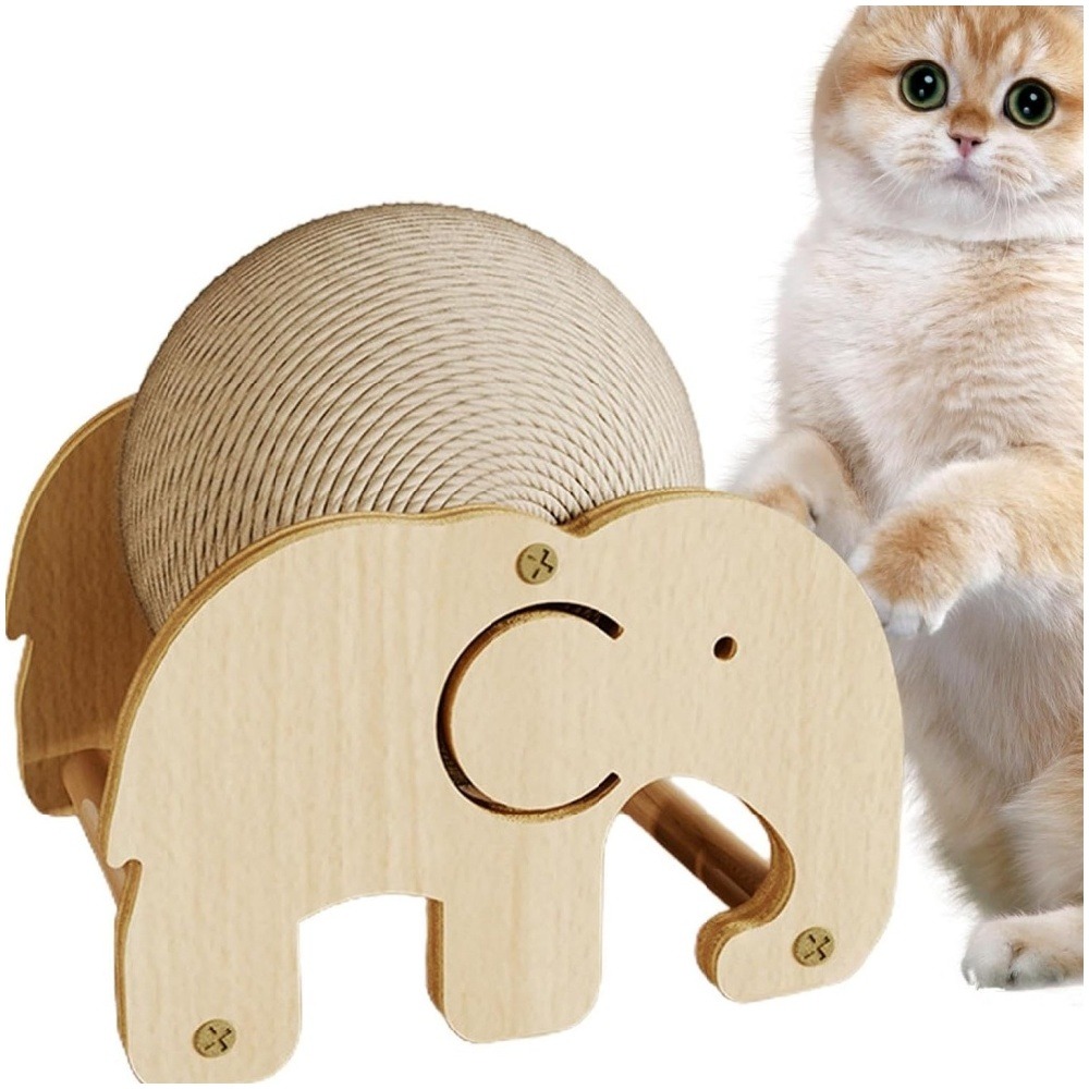 Jouet griffoir boule amusante pour chat forme d'éléphant rigolo