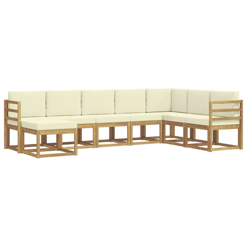Ensemble de canapés d'extérieur 8 pc blanc et crème