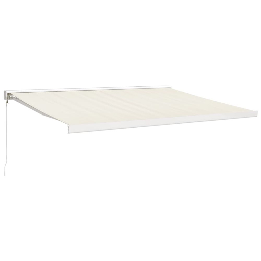 Auvent rétractable crème avec cadre blanc 4 × 3 m