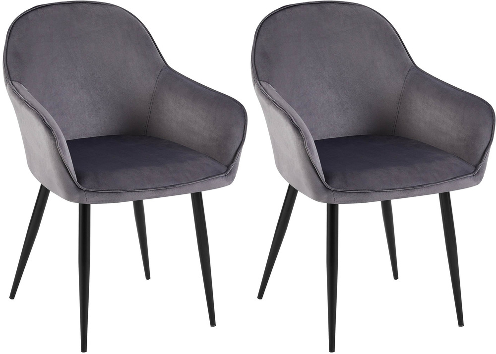 Lot de 2 chaises de salle à manger boise velours