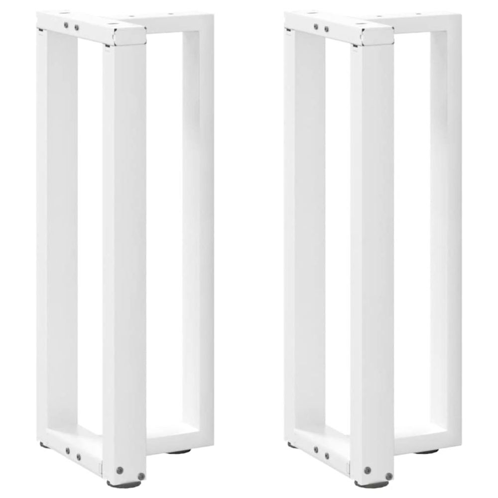 Pieds de table console en t, 2 pièces, blanc, 25 x 28 x (72-73) cm, acier