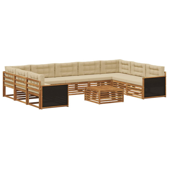 Ensemble de canapés d'extérieur 10 pcs naturel et beige