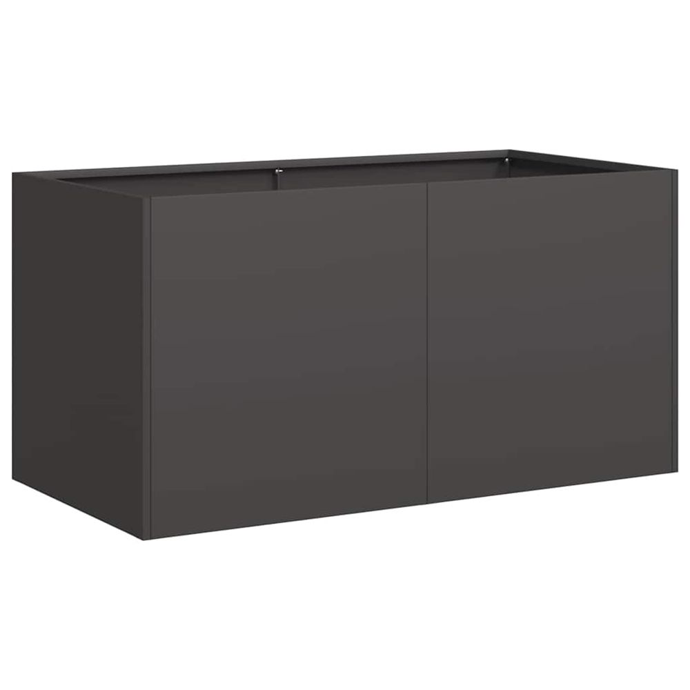Jardinière d'extérieur noir 80x40x40 cm acier laminé à froid