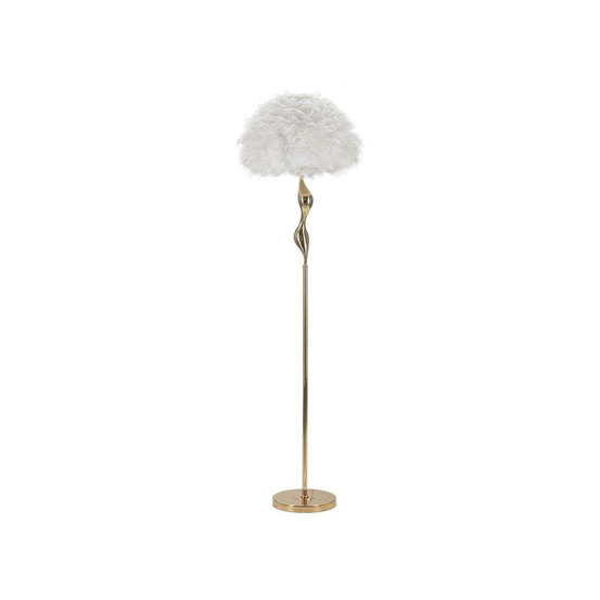 Lampadaire en métal abat-jour plumes slim 50 x 165 cm