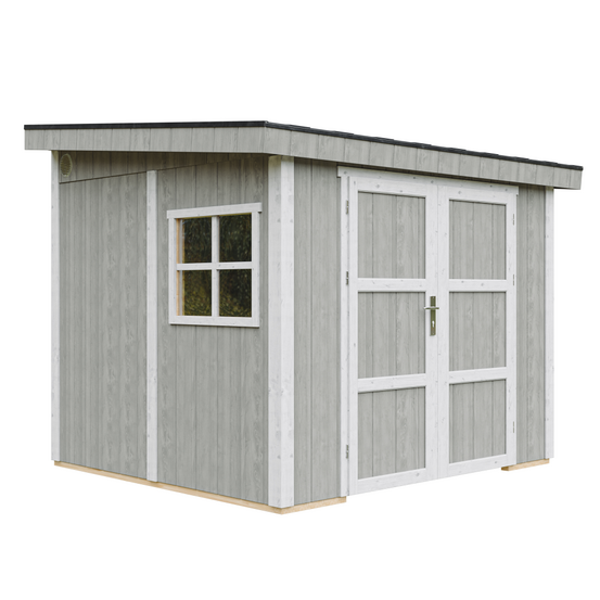 Abri de jardin qualité premium 5,9 m² - h231x248x294 cm - sans plancher e paroi latérale - timbela m938b-tundra grey