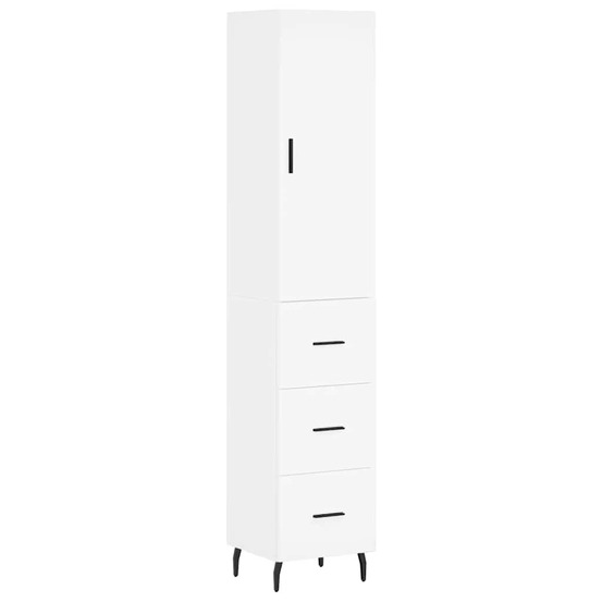Buffet bahut commode armoire meuble de rangement organisateur cuisine salle de séjour salon haut 34,5 x 34 x 180 cm bois d'in
