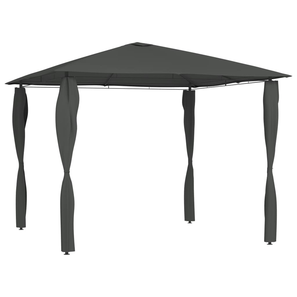 Belvédère à revêtement de poteaux 3x3x2,6 m anthracite 160 g/m²