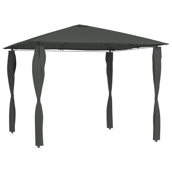 Belvédère à revêtement de poteaux 3x3x2,6 m anthracite 160 g/m²