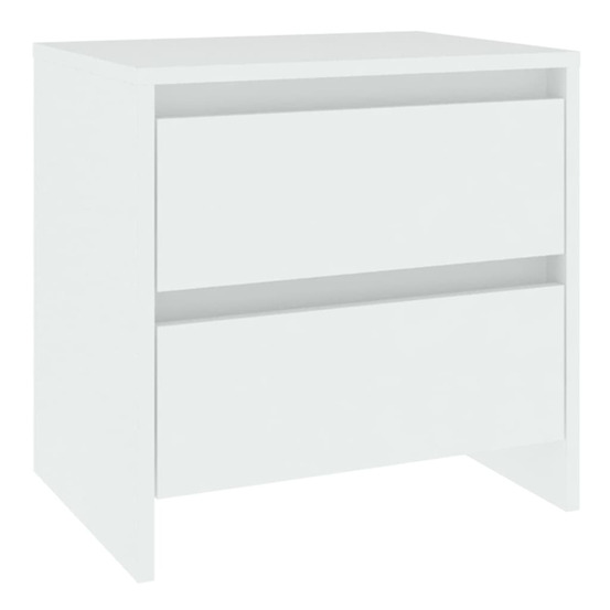 Table de chevet blanc 45x34,5x44,5 cm bois d’ingénierie