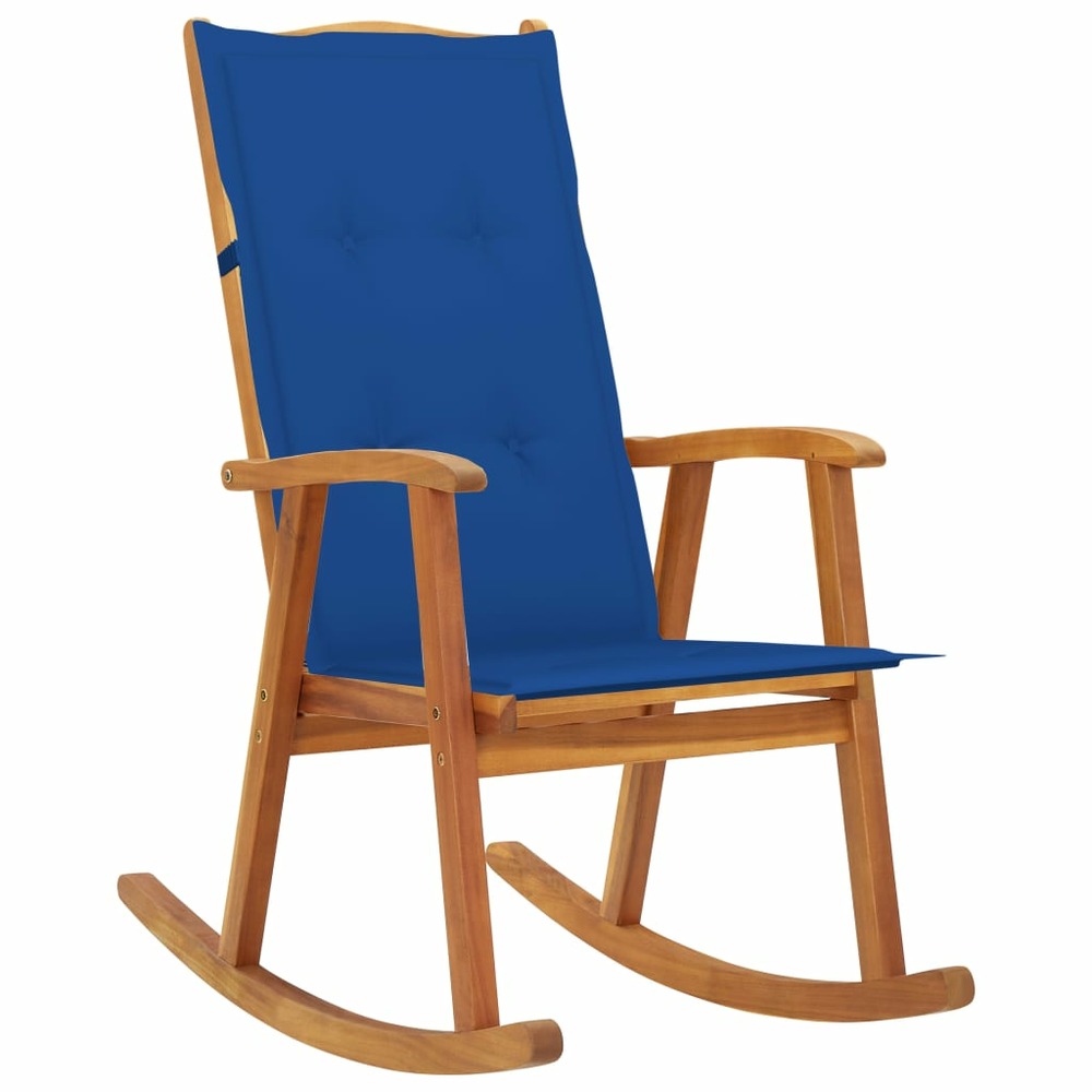 Chaise à bascule avec coussins bois d'acacia massif