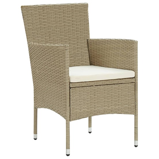 Chaises manger de jardin lot de 2 résine tressée beige