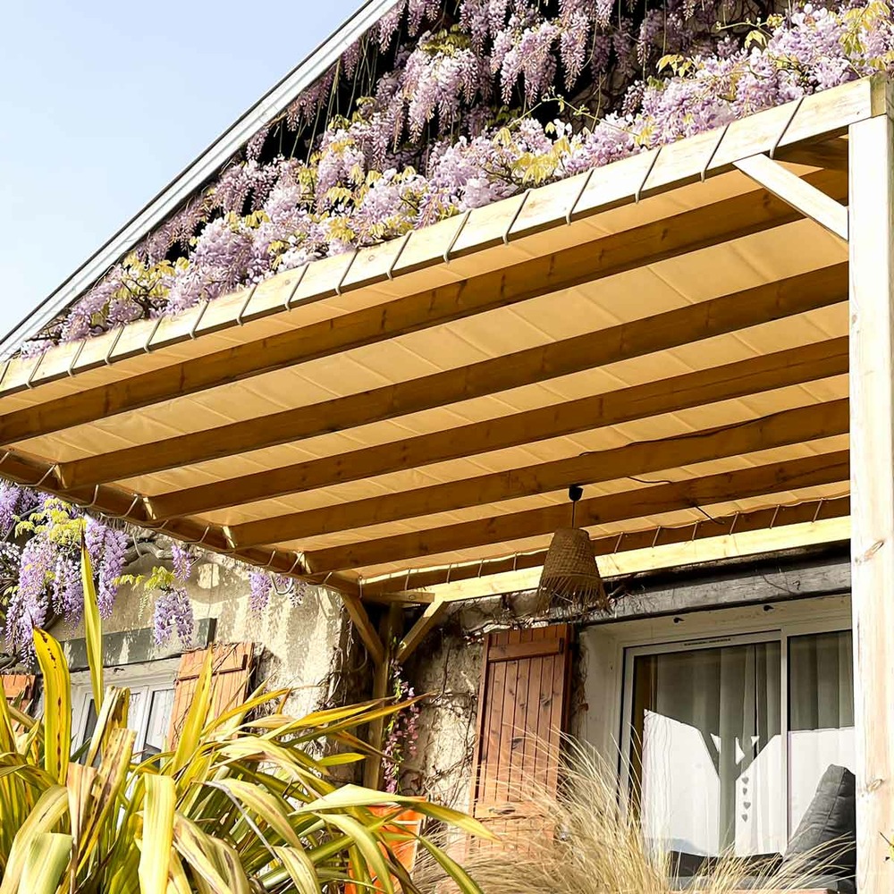 Toile pergola tecplast lp640pr 3x3 m - blanc crème - garantie 8 ans