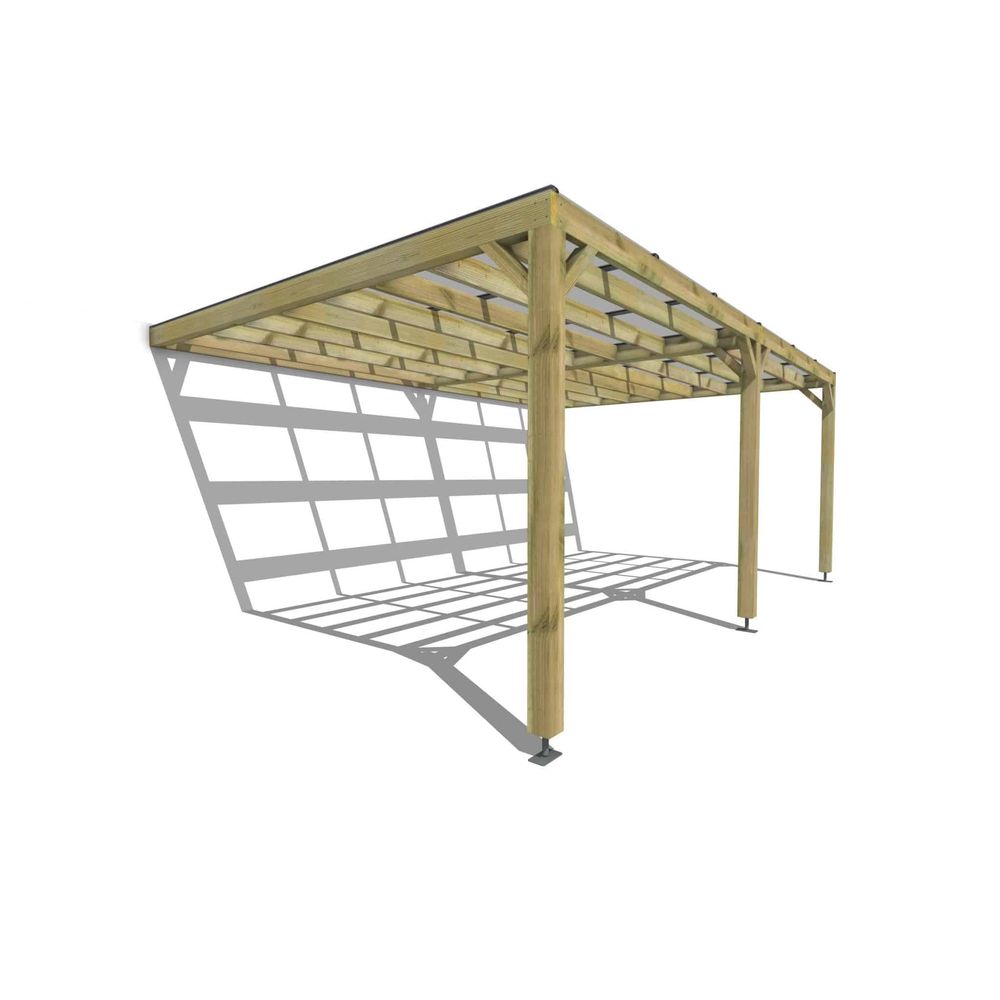 Pergola bois • 6m x 4m • adossée • sens largeur • couverture étanche transparente incluse • livraison comprise