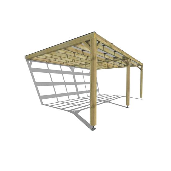 Pergola bois • 6m x 4m • adossée • sens largeur • couverture étanche transparente incluse • livraison comprise