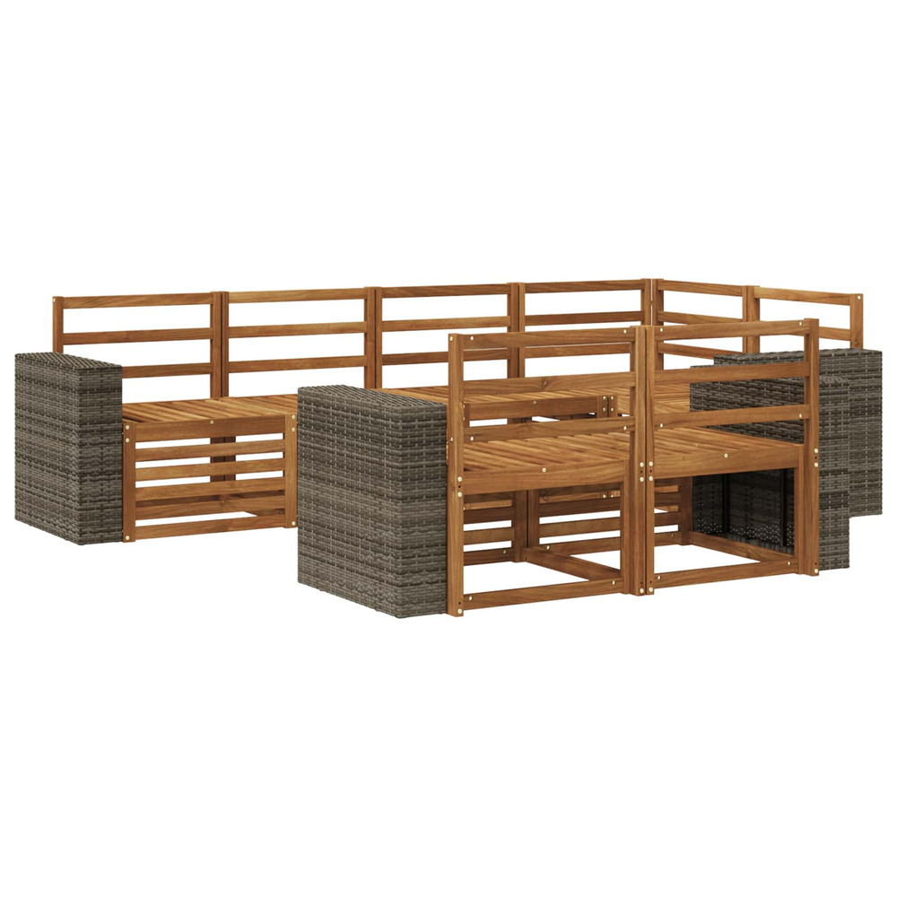Ensemble de canapé d'angle 7 pcs naturel