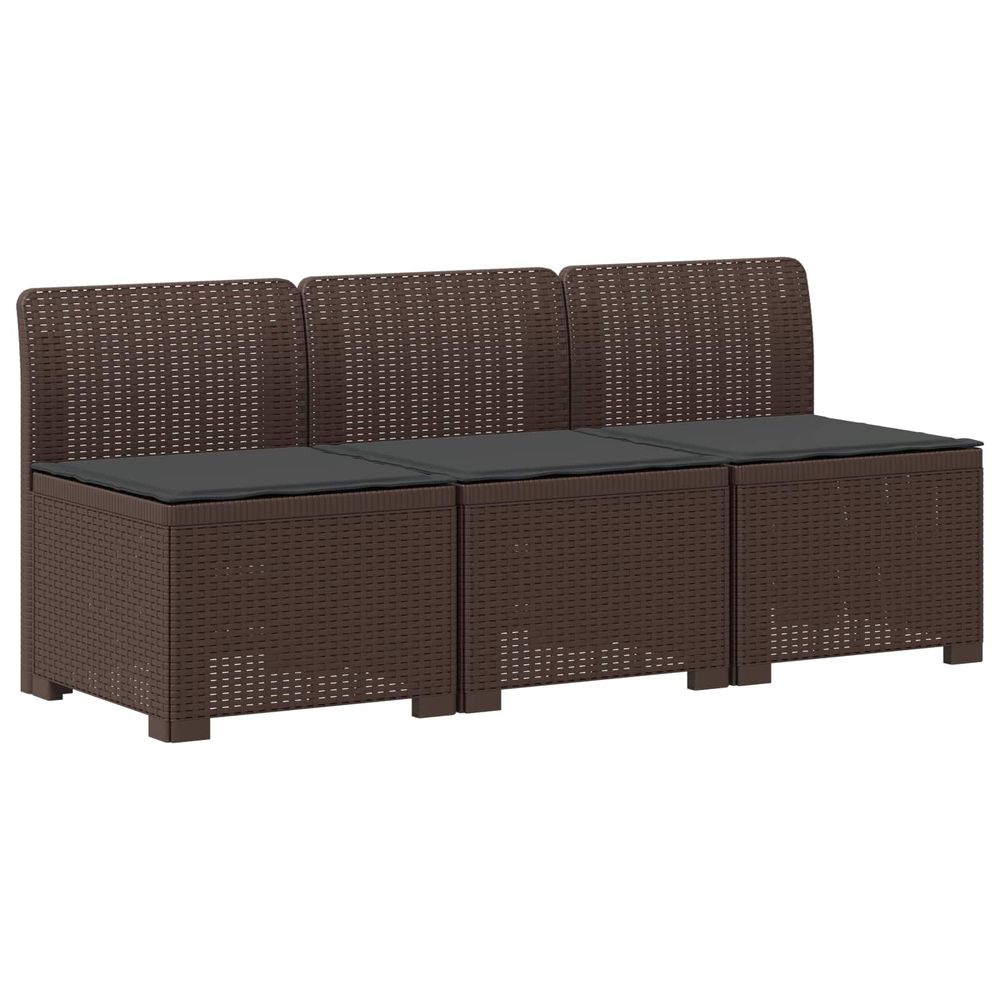 Canapé de jardin 3 places avec coussins look rattan 3 place pp
