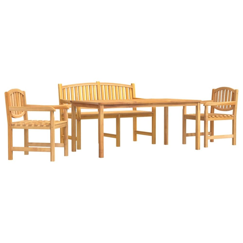 Ensemble à manger de jardin 4 pcs bois de teck massif