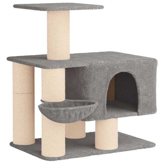 Arbre à chat avec poteaux à griffer en sisal gris clair 96 cm
