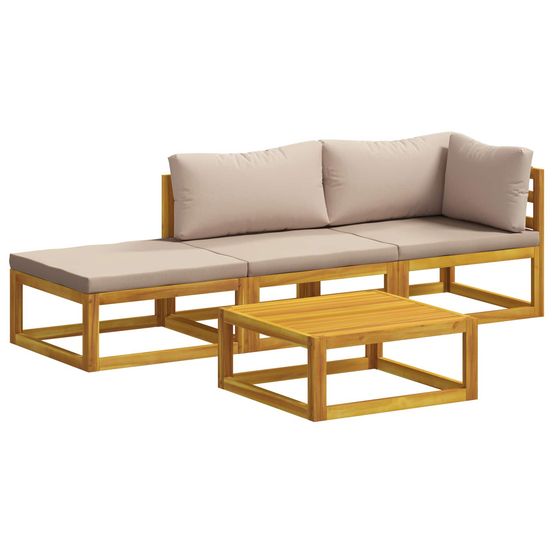 Ensemble de canapés 4 pc naturel bois d'acacia massif