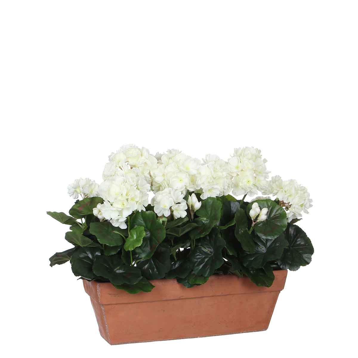Mica decorations fleur artificielle geranium - 39x13x40 cm - pe - blanc