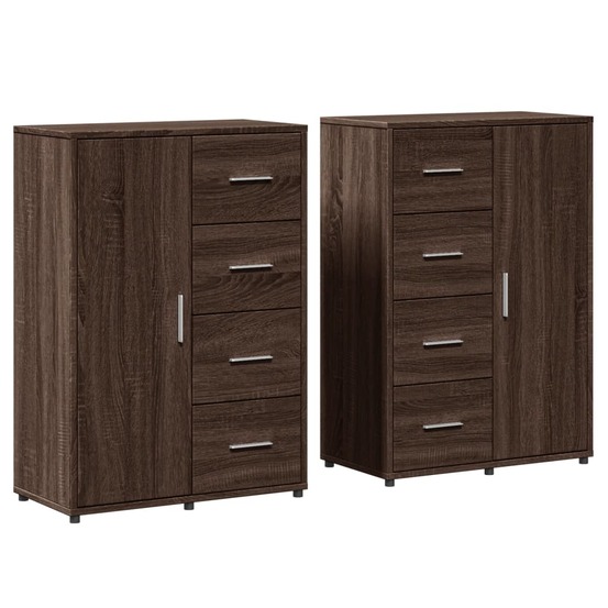 Buffet bahut commode armoire meuble de rangement organisateur cuisine salle de séjour salons lot de 2 60 x 31 x 84 cm bois d'