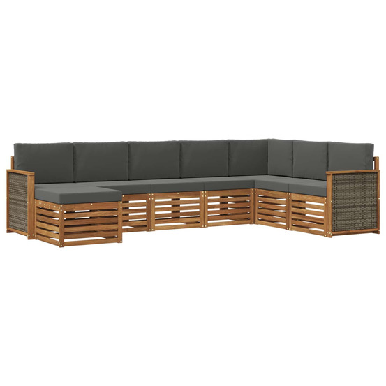 Ensemble de canapés d'extérieur 6 pcs naturel et anthracite